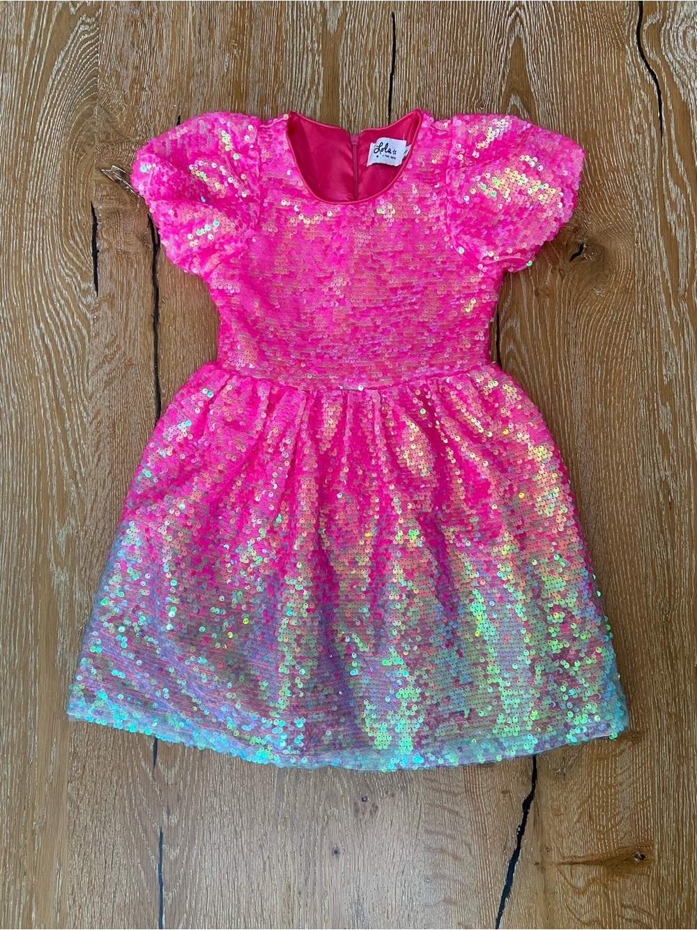 Lola + the Boys Girls Pink Sequin Ombre Party Dress - Picture 2 of 5